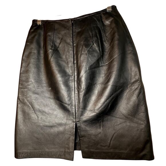 Croft & Barrow Black Lambskin Leather Mini Skirt Women’s Sz 4 Lined Whimsigoth‎ - Picture 2 of 13
